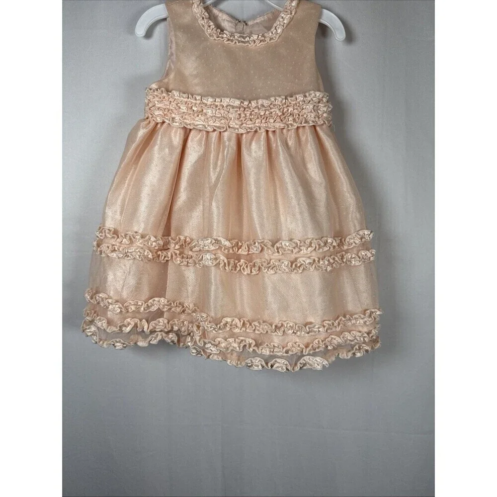 Love Girls Peach Ruffle Sleeveless Dress Size 9 M Preowned